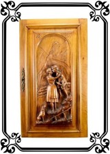 Vintage French Antique Large Hand Carved Wood Cupboard Door