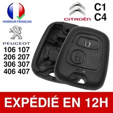 Coque Clé Peugeot 206 Vierge Compatible 106 107 207 306 307 2 Boutons Sans Lame