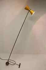 Lampadaire vintage design italien laiton jaune Diabolo 1950 Midcentury Stilnovo