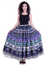 Jupe Mandala Imprimée Éléphant Indien Boho Bollywood Danse Hippie Casual