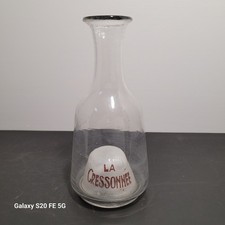 Carafe Verre Ancienne Absinthe La Cressonnée Publicitaire Old French