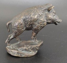 Bronze de A. Renevey Sanglier mascotte automobile ht 7,5 cm lg 10 cm poids 500gr
