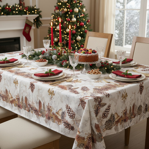 Nappe noël coton pour - nappe,