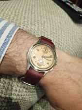 Montre Telda Chronographe Venus Acier Cadran Saumon Salmon Dial Cuivre...