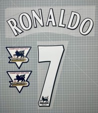 Flocage Ronaldo #7 Man United Home 2003 + Patch PL Champions Repro