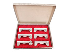 Coffret de 6 porte-couteaux en métal argenté orfèvrerie Noël Collet