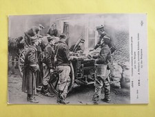 CPA CUISINE ROULANTE ALLEMANDE Prise par les BELGES MILITAIRES SOLDATS La SOUPE
