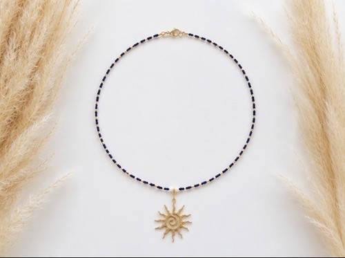Collier marinière soleil - collier,
