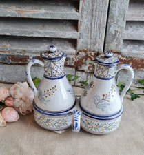 ANCIEN HUILIER VINAIGRIER EN FAIENCE ROUEN