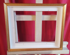 Cadre américain blanc et doré , moulure plus caisse américaine  6F 41 x 33 cm