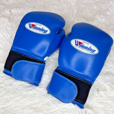 Gants de boxe gagnants d'occasion 8 oz bleu type MS-200B du Japon M