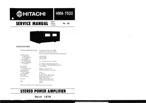 Service manual for - , hitachi