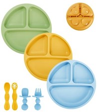 7 pièces Assiette Ventouse Pour Bébé assiette enfant avec 3 assiettes plates ...