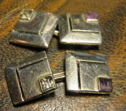 Boutons manchettes art deco - de,