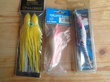 FLASHMER Lot de 2 Turluttes (Kariba et Multigripp) et 1 Octopus Hameçons Pêche