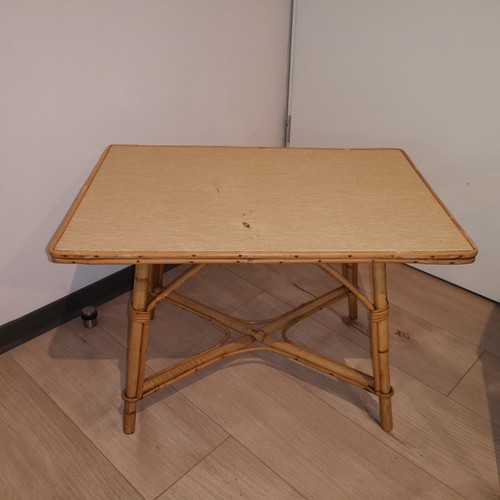 Ancienne table basse - basse, rotin