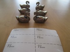 porte nom oiseaux  cygnes  en metal pour table