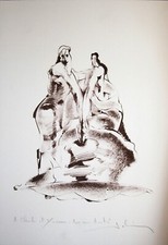 Bernard JOBIN - Estampe originale - Lithographie - Couple de danseurs