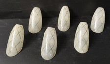 6 TULIPE FORME CONE VERRE POINTE D'EMAIL POUR LUSTRE OU APPLIQUE VINTAGE 1960