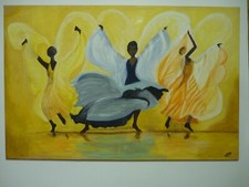 Peinture/huile sur toile 115/75cm  "Ailes de papillons" 