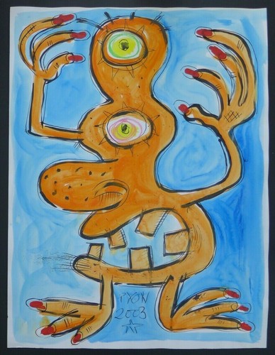 Peinture gouache de - à, la