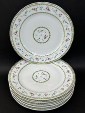 6 sublimes GRANDES ASSIETTES porcelaine BERNARDAUD LIMOGES Artois vert TBE 24cm