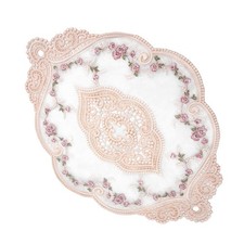 Rose Brodé Nappe Dentelle