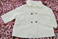 Petit manteau d'été fillette en piqué de coton blanc, VINTAGE, années 50/60 (1)