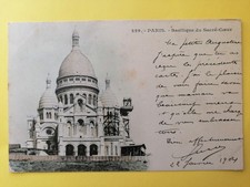 CPA PARIS le 22 Janvier 1904 BASILIQUE Église du SACRÉ-COEUR à Augustine CHAISE