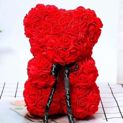 Rose teddy bear - bear, artificial