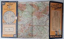 Carte MICHELIN n° 66-DIJON-MULHOUSE  Zones Minées - WW2- Mined zones-1945