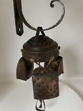 Ancien Carillon De Porte Métal Trois Cloches