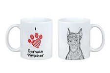 Pinscher allemand tasse avec chien J'aime Art-Dog