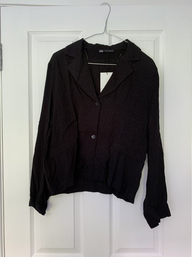 Blazer fin col revers jacquard - col,