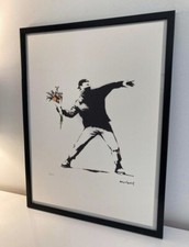 lithographie banksy avec certificat et encadrée 