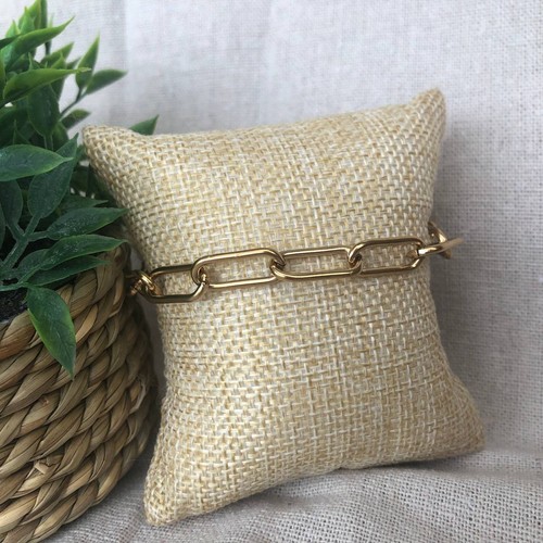Bracelet maille trombone doré