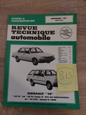 Revue Technique Renault 18 1.4 TL GTL R18 TL TYPE 2 R 1340 1350 1978 1986