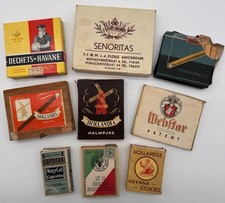 9 Boîtes de Cigares. Hollandia Italie Seita Havane Amsterdam Avec rares cigares.
