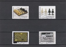 FRANCE  2021  JEUX D'ECHECS  L'ART DU JEU  LOT DE 4 TIMBRES ADHESIFS OLITERES