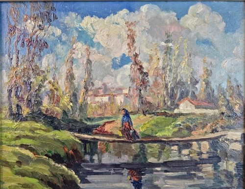 Tableau huile paysage - tableau,