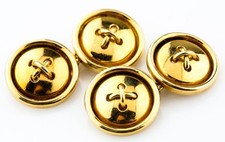 18k or Jaune Vintage Button-Style Boutons Manchette Gravé 750 5H