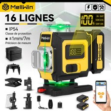 16 Lignes Niveau Laser Autonivelant 360° Lazer Niveaux Chantier 2 X Batterie