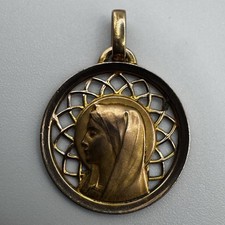 Medaille religieuse ancienne " Sainte Vierge " - Plaqué Or