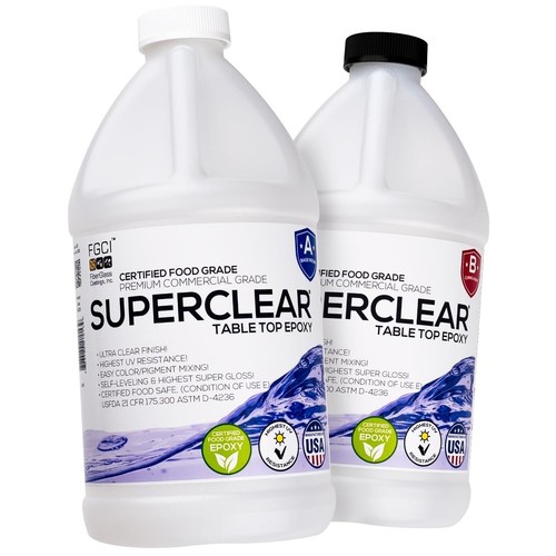 Superclear table top - table, epoxy