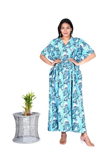 Robe maxi nuit coton - en,