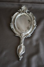 Miroir ancien face à main en