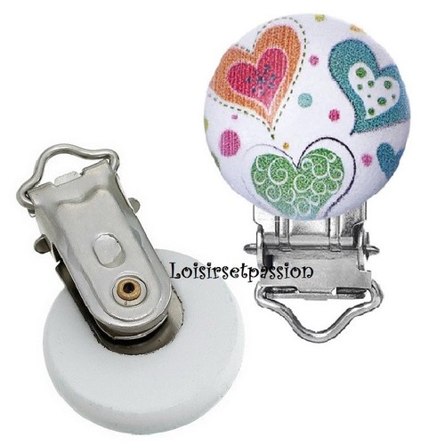 Clip pince tétine bois coeur - pince,