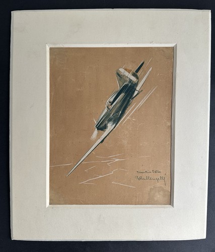 Ancienne peinture gouache sur