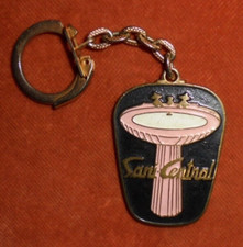 Porte-clés métal  émaillé -SANI-CENTRAL BASTILLE Joli lavabo ROSE robinets en OR