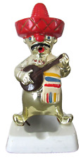 Cendrier fantaisie céramique Mexicain au sombrero joueur de banjo Hauteur 17 cm